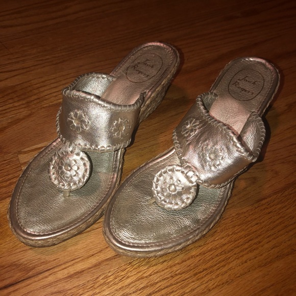Jack Rogers Platinum Marbella Mid-wedge Sz 8.5 - Picture 2 of 7